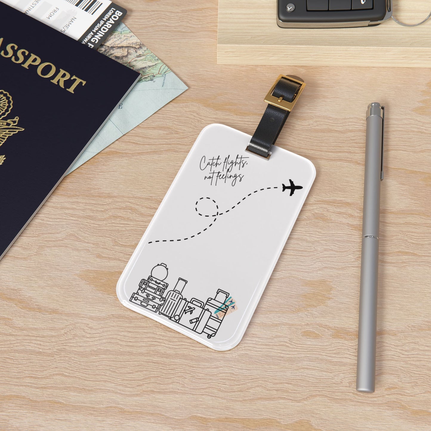 Catch Flights Not Feelings Luggage Tag